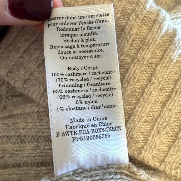 Everlane The Boxy Turtleneck Sweater In Cashmere In Canvas Size XS New - Picture 13 of 13